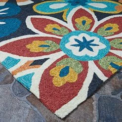 Covington Geranium Navy-Multi 8 ft. x 11 ft. Indoor/Outdoor Area Rug by Couristan -Artistic Weavers || Couristan Sales Store navy multi couristan outdoor rugs 37741074080110t c3 1000