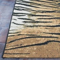 Dolce Bengal New Gold 8 ft. x 11 ft. Indoor/Outdoor Area Rug by Couristan -Artistic Weavers || Couristan Sales Store new gold couristan outdoor rugs 57550003081112t 4f 1000