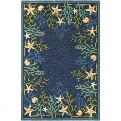 Outdoor Escape Sea Water Ocean-Aqua 6 ft. x 8 ft. Indoor/Outdoor Area Rug by Couristan