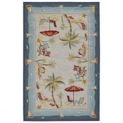 Outdoor Escape Pacific Heights Ocean 6 ft. x 8 ft. Indoor/Outdoor Area Rug by Couristan