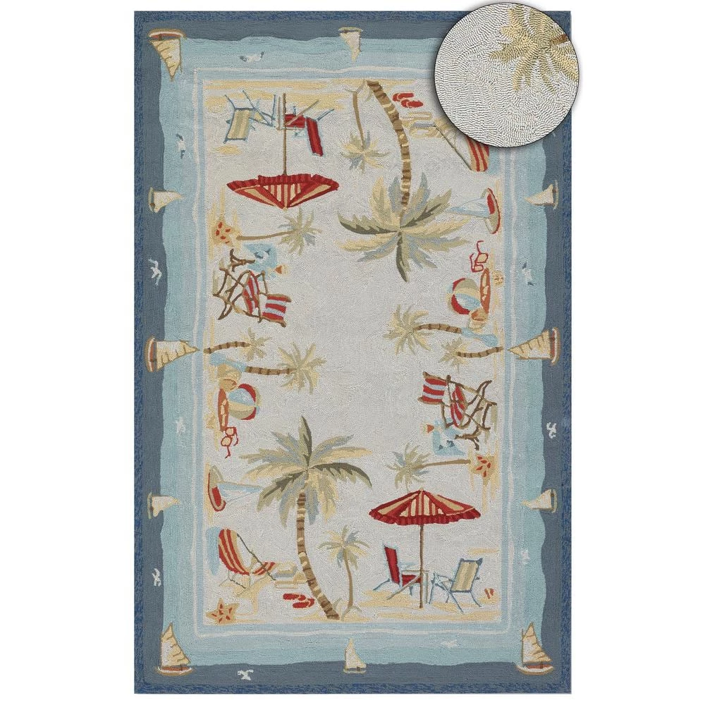 Outdoor Escape Pacific Heights Ocean 6 ft. x 8 ft. Indoor/Outdoor Area Rug by Couristan 2 Outdoor Escape Pacific Heights Ocean 6 ft. x 8 ft. Indoor/Outdoor Area Rug by Couristan - Image 2