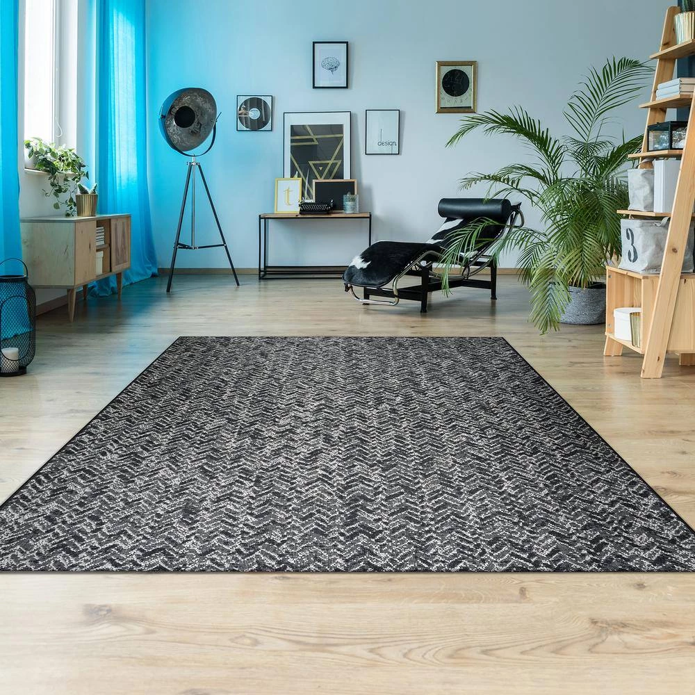 Afuera Herringbone Path Onyx-Shell 8 ft. x 11 ft. Indoor/Outdoor Area Rug by Couristan 2 Afuera Herringbone Path Onyx-Shell 8 ft. x 11 ft. Indoor/Outdoor Area Rug by Couristan - Image 2