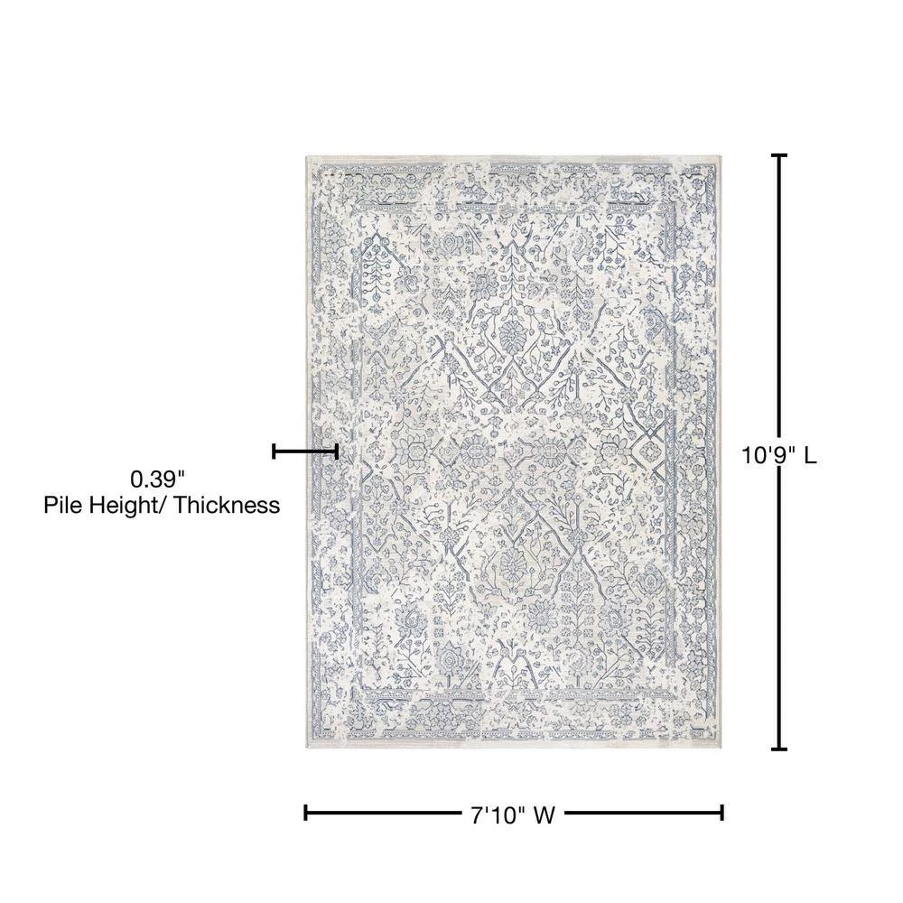 Marina Lillian Oyster-Slate Blue 8 ft. x 11 ft. Area Rug by Couristan 8 Marina Lillian Oyster-Slate Blue 8 ft. x 11 ft. Area Rug by Couristan - Image 8