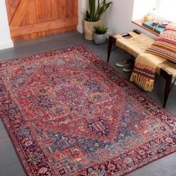 Ferran Red/Blue 7 ft. 6 in. x 9 ft. 6 in. Area Rug by Artistic Weavers 5 Ferran Red/Blue 7 ft. 6 in. x 9 ft. 6 in. Area Rug by Artistic Weavers -Artistic Weavers || Couristan Sales Store red blue artistic weavers area rugs s00161041037 31 1000