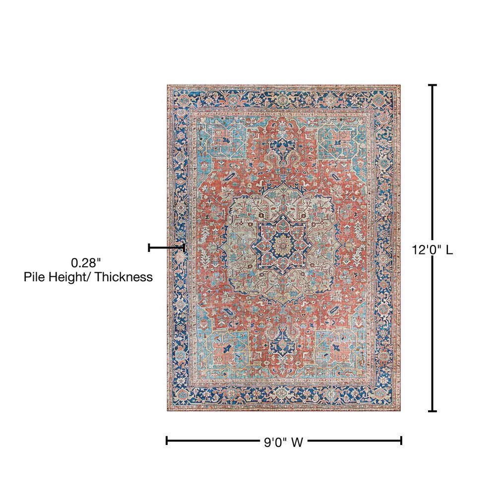 Pasha Heriz Ruby 9 ft. x 12 ft. Area Rug by Couristan 8 Pasha Heriz Ruby 9 ft. x 12 ft. Area Rug by Couristan - Image 8