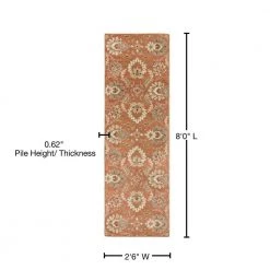 Vitrolles Rust 3 ft. x 8 ft. Indoor Runner Rug by Artistic Weavers -Artistic Weavers || Couristan Sales Store rust artistic weavers area rugs s00151006998 76 1000