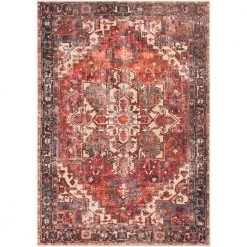 Gilda Rust 7 ft. 10 in. x 10 ft. 3 in. Distressed Machine-Washable Area Rug by Artistic Weavers