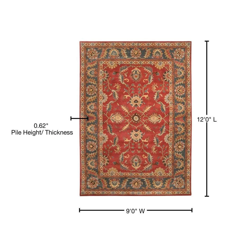 John Rust Red 9 ft. x 12 ft. Area Rug by Artistic Weavers 4 John Rust Red 9 ft. x 12 ft. Area Rug by Artistic Weavers - Image 4