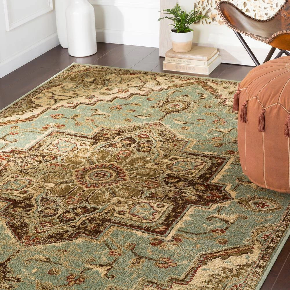 Sora Sage 7 ft. 9 in. x 11 ft. 2 in. Oriental Area Rug by Artistic Weavers 2 Sora Sage 7 ft. 9 in. x 11 ft. 2 in. Oriental Area Rug by Artistic Weavers - Image 2