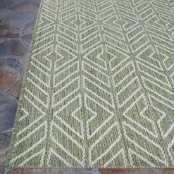 Recife Cabana Tile Sage Leaf-Ivory 4 ft. x 5 ft. Indoor/Outdoor Area Rug by Couristan -Artistic Weavers || Couristan Sales Store sage leaf ivory couristan outdoor rugs 13184412039055t 4f 1000