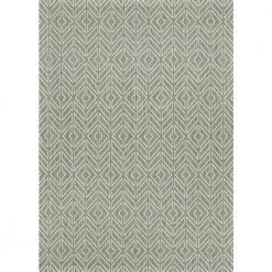 Recife Cabana Tile Sage Leaf-Ivory 4 ft. x 5 ft. Indoor/Outdoor Area Rug by Couristan