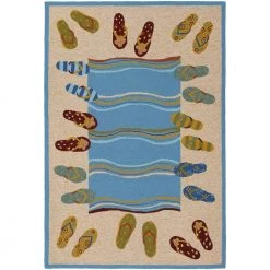 Outdoor Escape Sandals Sand-Multi 2 ft. x 4 ft. Indoor/Outdoor Area Rug by Couristan