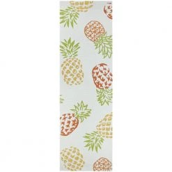 Covington Pineapples Sand 2 ft. 6 in. x 8 ft. 6 in. Indoor/Outdoor Runner Rug by Couristan