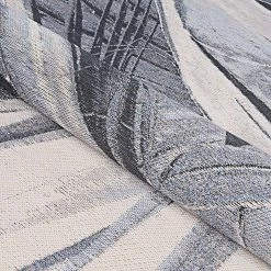 Dolce Kalamiaris Palms Silver 8 ft. x 11 ft. Indoor/Outdoor Area Rug by Couristan -Artistic Weavers || Couristan Sales Store silver couristan outdoor rugs 55840270081112t 1f 1000