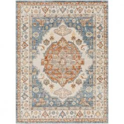 Lillian Sky Blue/Brown 8 ft. x 10 ft. Indoor Machine-Washable Area Rug by Artistic Weavers