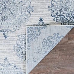 Calinda Montebello Steel Blue-Ivory 9 ft. x 12 ft. Area Rug by Couristan -Artistic Weavers || Couristan Sales Store steel blue ivory couristan area rugs 51760758092125t 66 1000