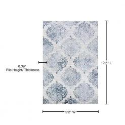 Calinda Montebello Steel Blue-Ivory 9 ft. x 12 ft. Area Rug by Couristan -Artistic Weavers || Couristan Sales Store steel blue ivory couristan area rugs 51760758092125t 76 1000