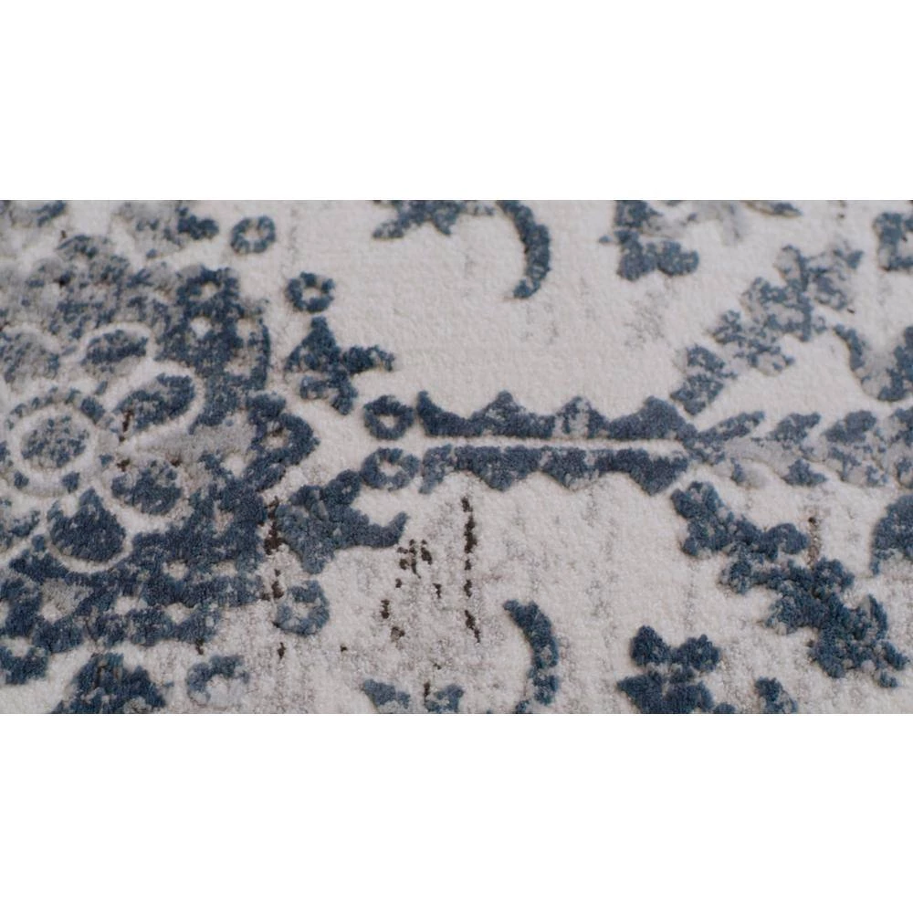 Calinda Marlowe Steel Blue-Ivory 8 ft. x 11 ft. Area Rug by Couristan 7 Calinda Marlowe Steel Blue-Ivory 8 ft. x 11 ft. Area Rug by Couristan - Image 7