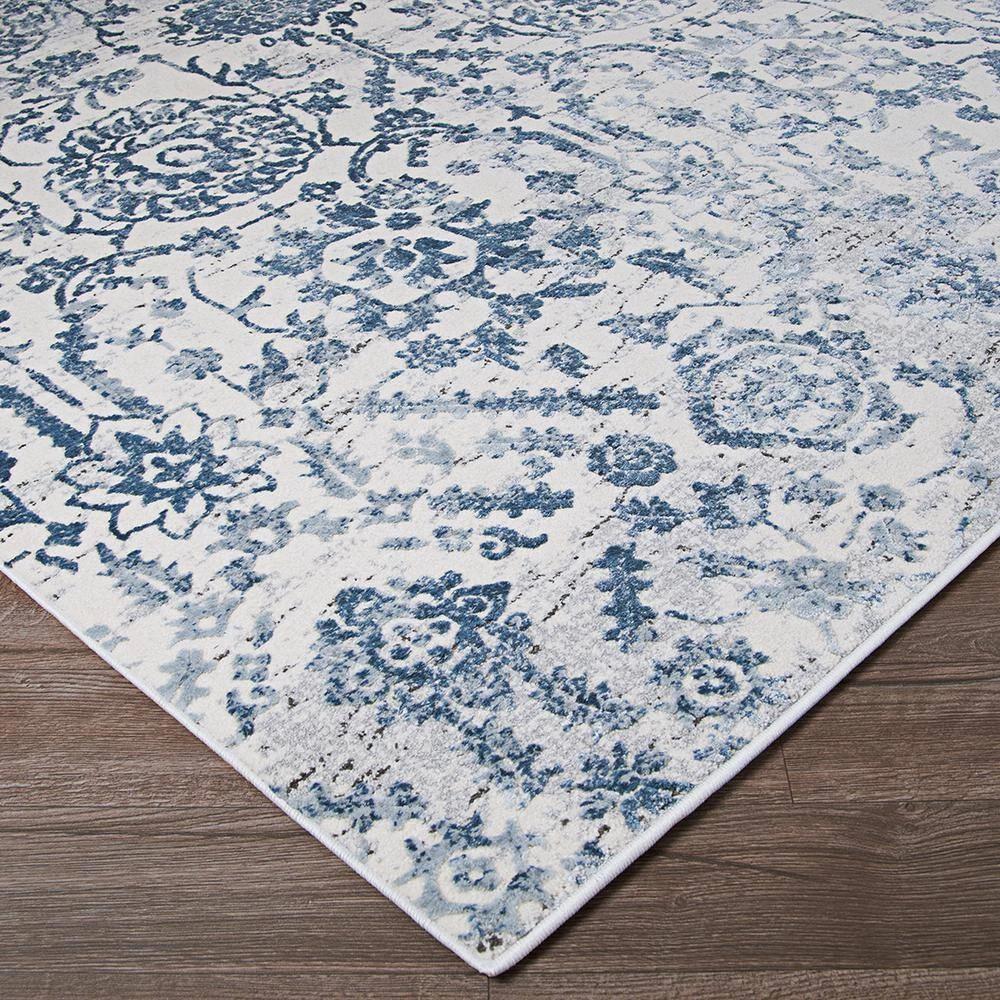 Calinda Marlowe Steel Blue-Ivory 8 ft. x 11 ft. Area Rug by Couristan 8 Calinda Marlowe Steel Blue-Ivory 8 ft. x 11 ft. Area Rug by Couristan - Image 8