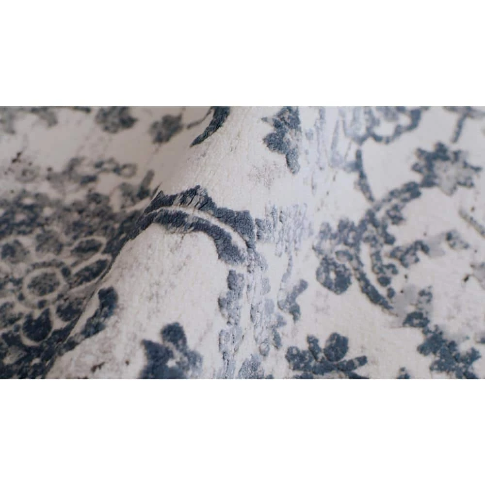 Calinda Marlowe Steel Blue-Ivory 8 ft. x 11 ft. Area Rug by Couristan 6 Calinda Marlowe Steel Blue-Ivory 8 ft. x 11 ft. Area Rug by Couristan - Image 6