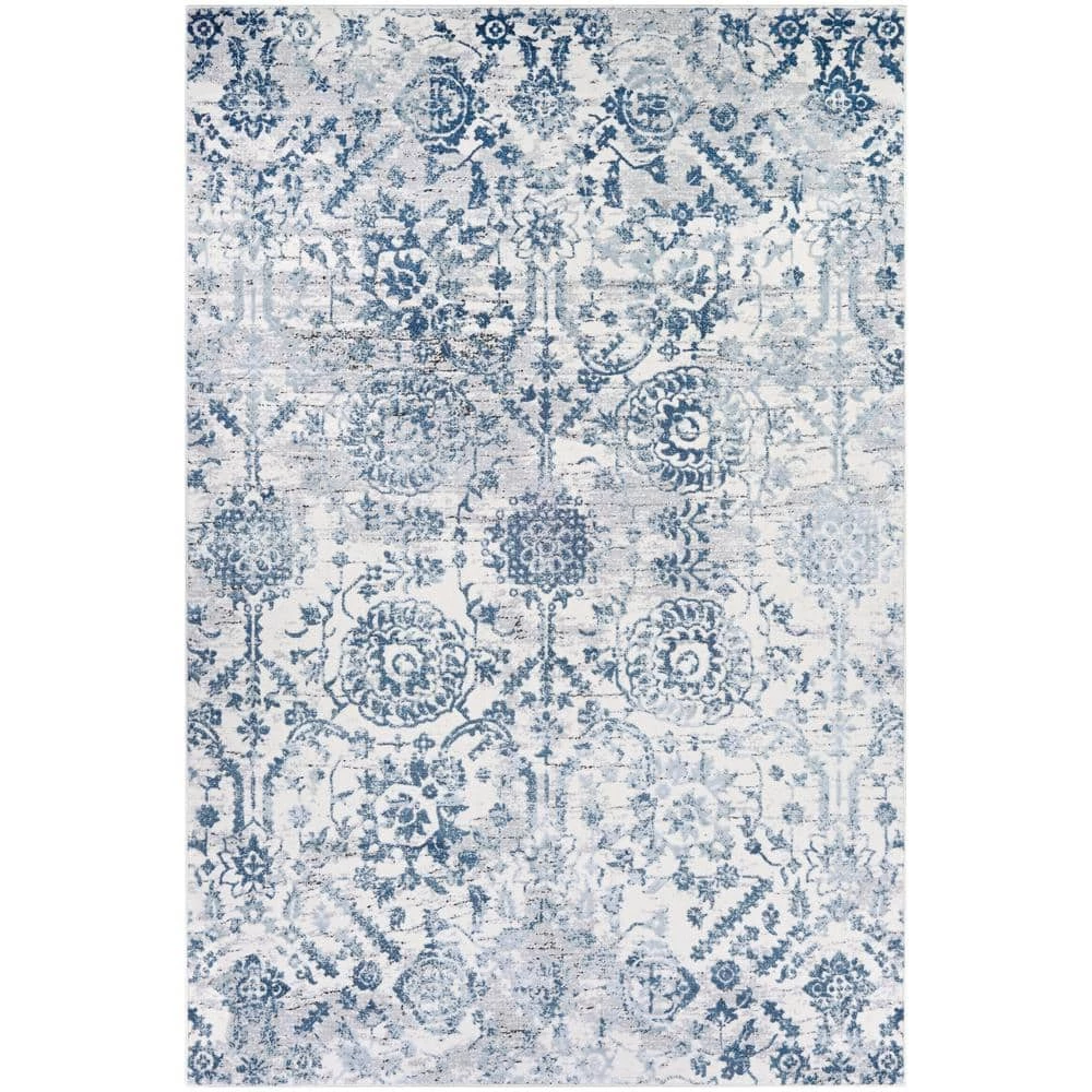 Calinda Marlowe Steel Blue-Ivory 8 ft. x 11 ft. Area Rug by Couristan 1 Calinda Marlowe Steel Blue-Ivory 8 ft. x 11 ft. Area Rug by Couristan