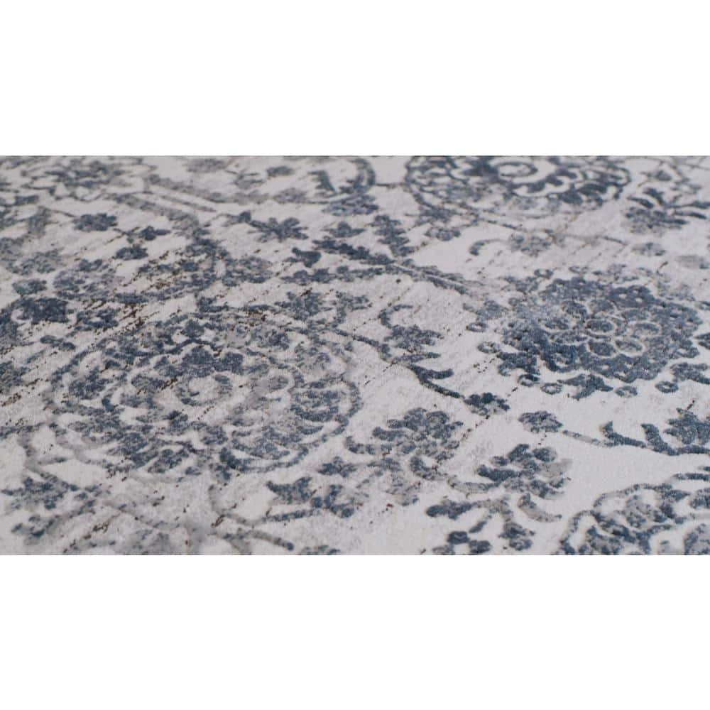 Calinda Marlowe Steel Blue-Ivory 8 ft. x 11 ft. Area Rug by Couristan 5 Calinda Marlowe Steel Blue-Ivory 8 ft. x 11 ft. Area Rug by Couristan - Image 5