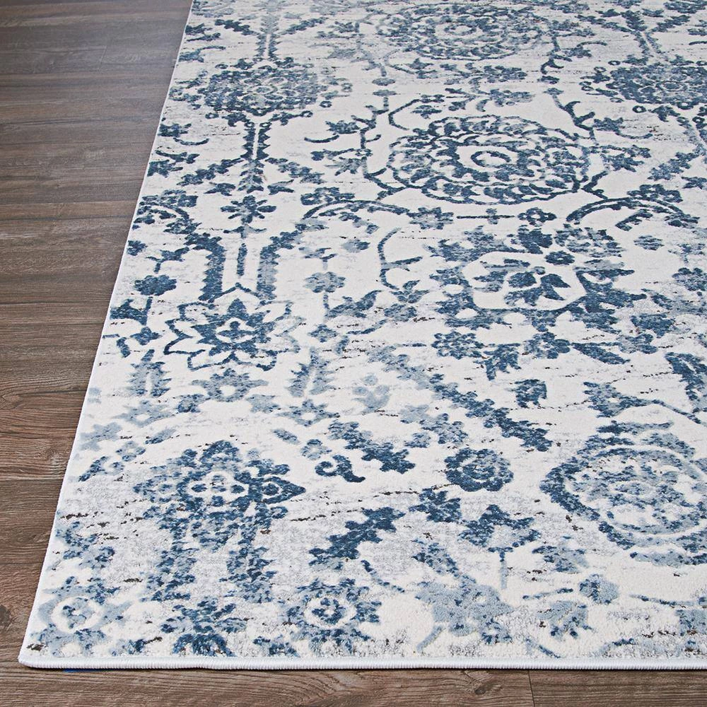 Calinda Marlowe Steel Blue-Ivory 8 ft. x 11 ft. Area Rug by Couristan 9 Calinda Marlowe Steel Blue-Ivory 8 ft. x 11 ft. Area Rug by Couristan - Image 9