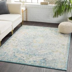 Kassandra Teal/Saffron 5 ft. 3 in. x 7 ft. 3 in. Area Rug by Artistic Weavers -Artistic Weavers || Couristan Sales Store teal saffron artistic weavers area rugs s00151078795 31 1000