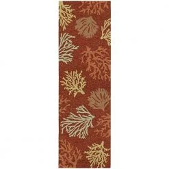 Outdoor Escape Sea Reef Terracotta 3 ft. x 9 ft. Indoor/Outdoor Runner Rug by Couristan
