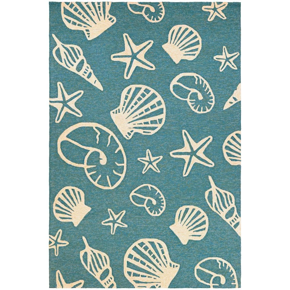 Outdoor Escape Cardita Shells Turquoise-Ivory 6 ft. x 8 ft. Indoor/Outdoor Area Rug by Couristan 1 Outdoor Escape Cardita Shells Turquoise-Ivory 6 ft. x 8 ft. Indoor/Outdoor Area Rug by Couristan